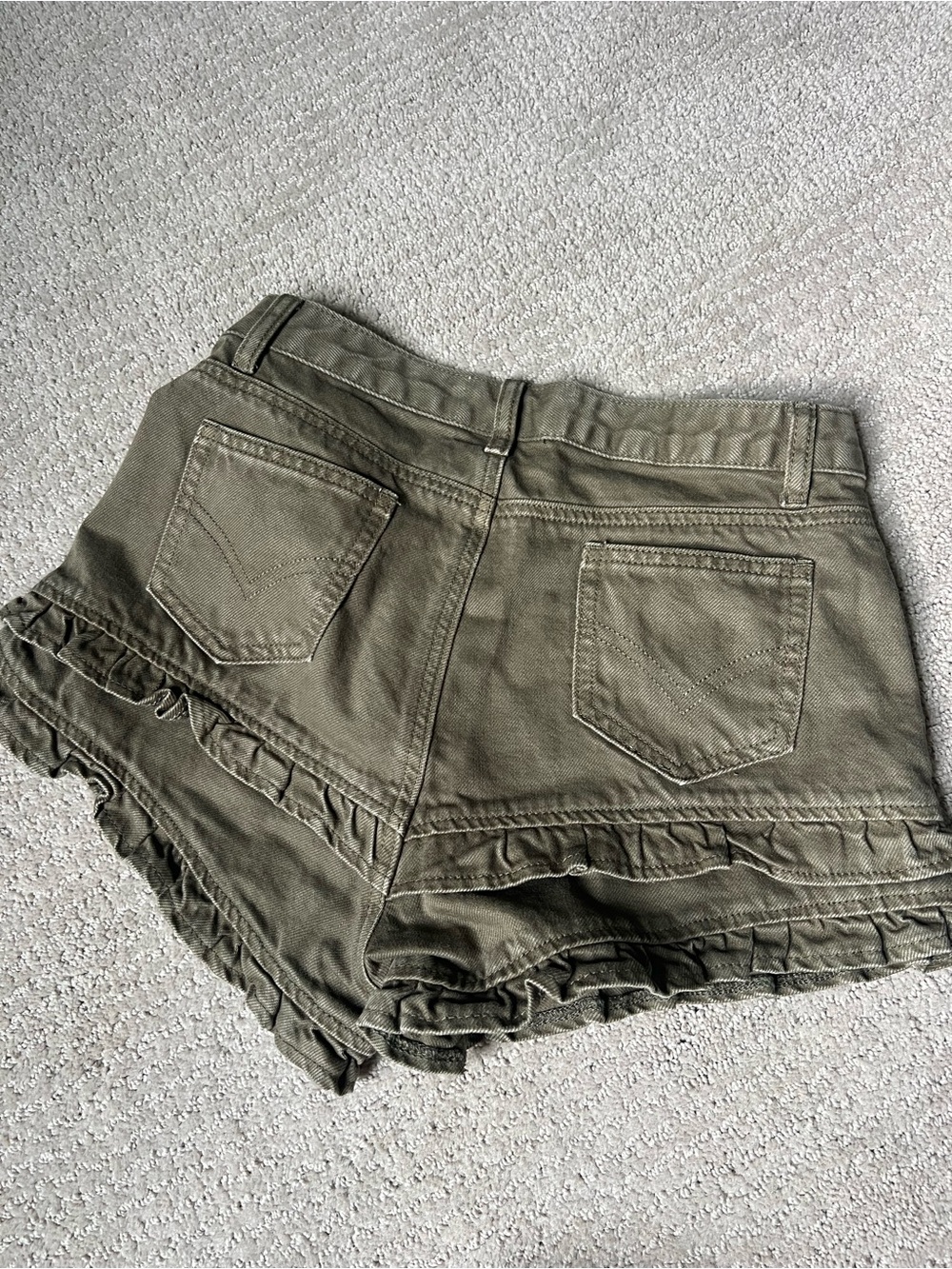 Denim Ruffle Shorts - Picture 2 of 7